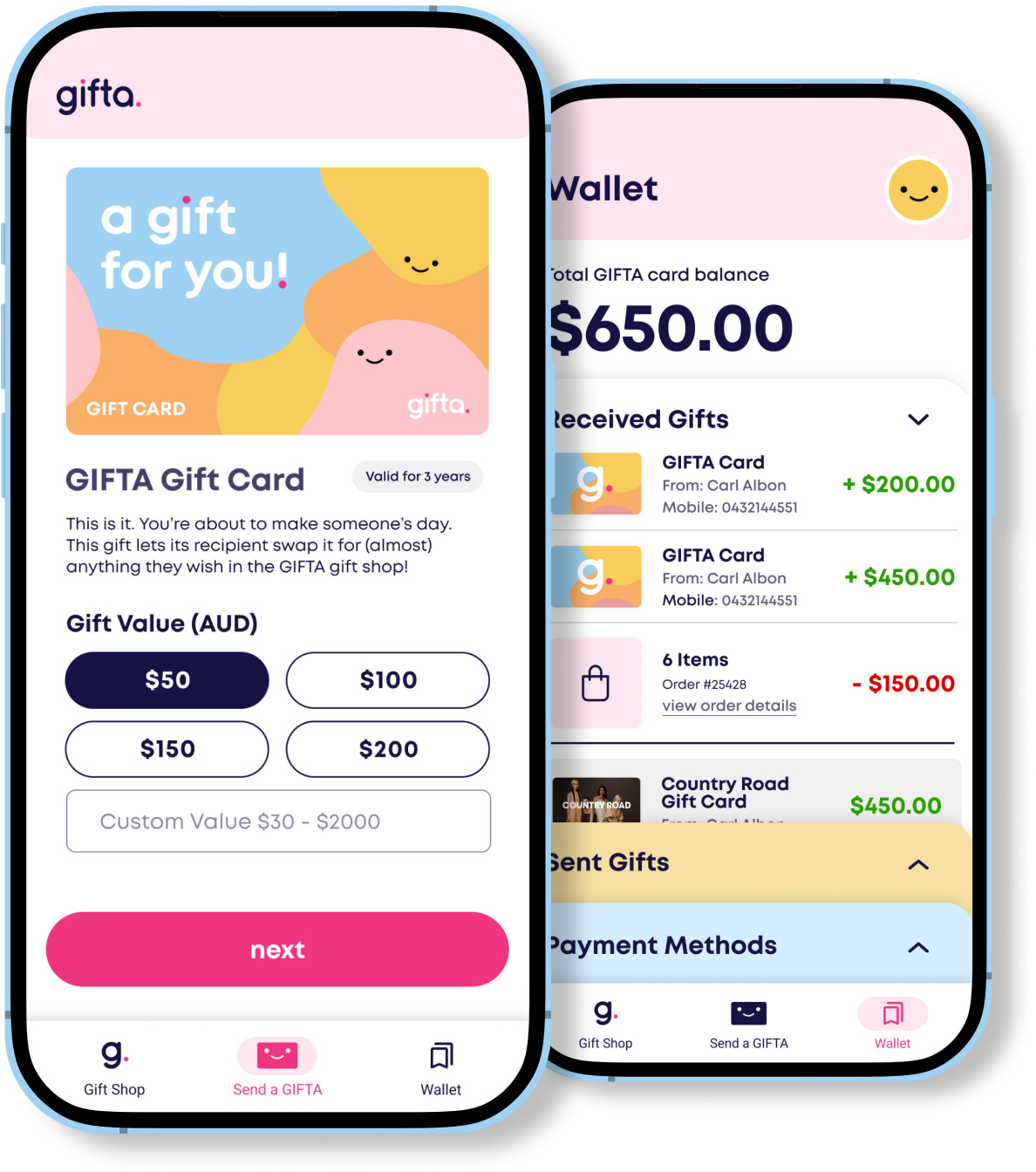 GIFTA app benefits